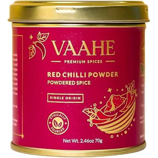 Красный перец чили в порошке премиум-класса VAAHE (Мирчи) | Одно происхождение | Свежемолотый и упакованный | 100% чистый и натуральный | Премиальная жестяная коробка (70 г)
