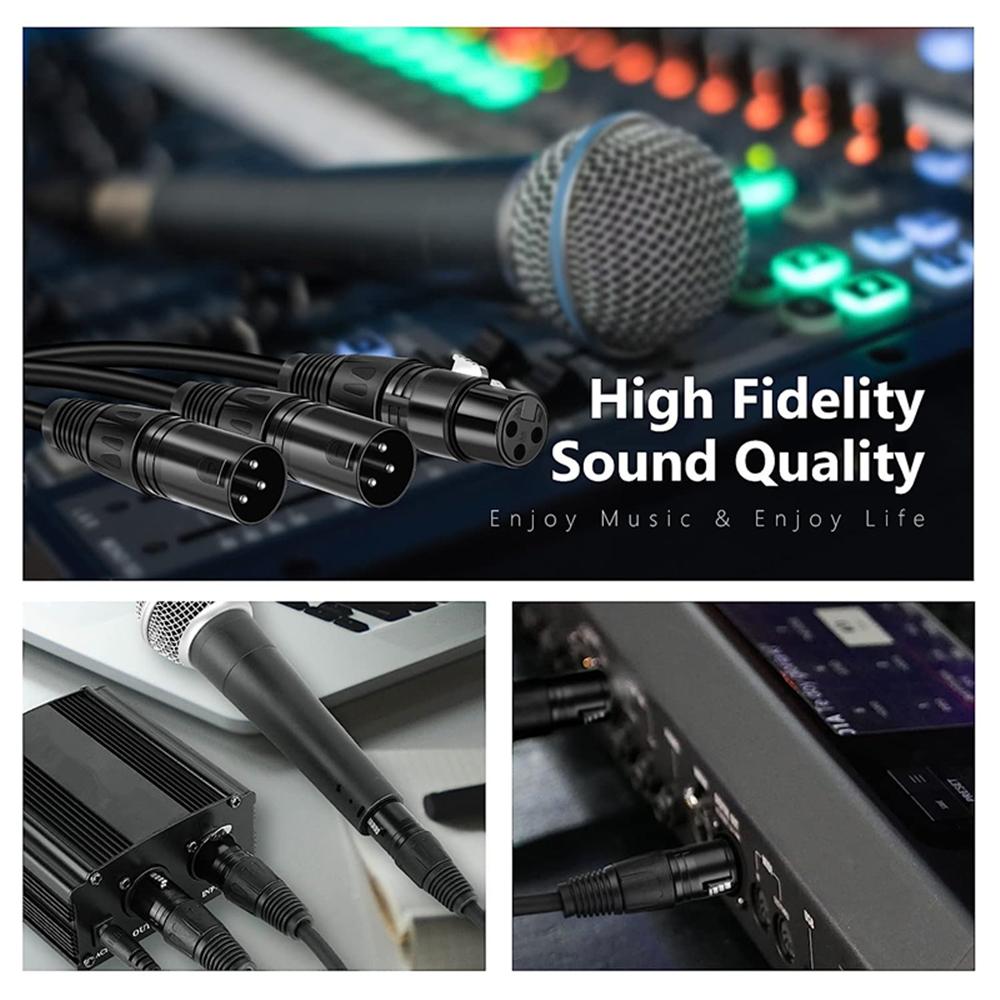 Новый черный 3-контактный XLR гнездо на двойной 2 штекер Y-разветвитель кабель-адаптер 0,5 м длина