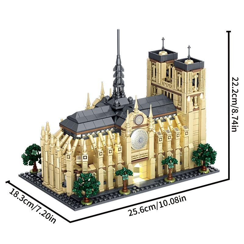 Cathédrale Notre-Dame De Paris Building MOC Toy Educational Building Block Famous Architecture Kit Children's Gift No.T2106