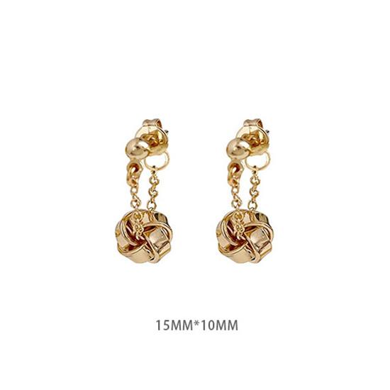 Крутые серьги-цепочки с узлом, готический стиль, позолоченные висячие серьги, зажимы для ушей, темные уличные женские украшения в стиле панк с пирсингом