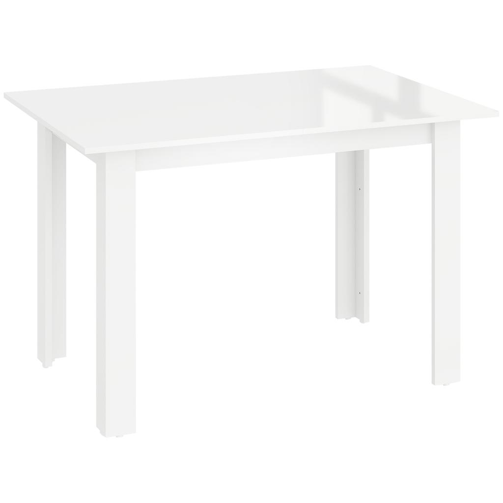 Extending Six Person High Gloss Dining Table White
