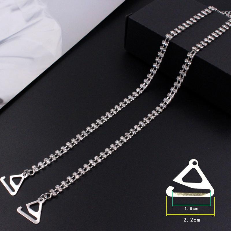 1 пара бретелей для бюстгальтера со стразами, невидимые металлические бретели для нижнего белья, нескользящие плечевые регулируемые аксессуары для нижнего белья, держатель для бюстгальтера