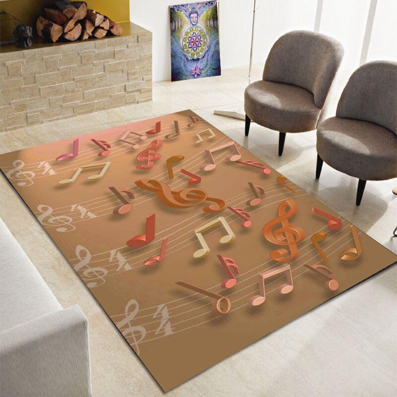 3D Creative Music Note Large Carpet, Living Room, Bedroom Sofa Carpet, Kitchen, Bathroom Door Mat, Non Slip Floor Mat Gift