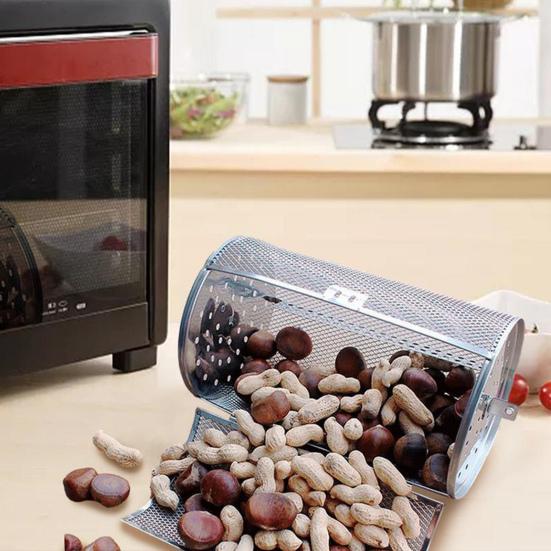 Вращающаяся решетка для гриля из нержавеющей стали, вращающаяся на 360 градусов, решетка для барбекю, пригодная для мытья в посудомоечной машине, вращающаяся корзина для гриля для куриных крылышек, овощей, рыбы, равномерного приготовления на гриле