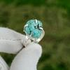 Пятиугольный Тибетский Бирюзовый Камень Кольцо-Заявление для Жены 925 Пробы Серебро US 8.5