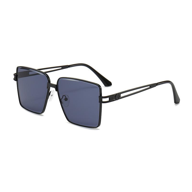 Fashionable Uv400 Black Lens Gold Frame Gradient Sunglasses Women's Oversized Street Snap Eye Glasses