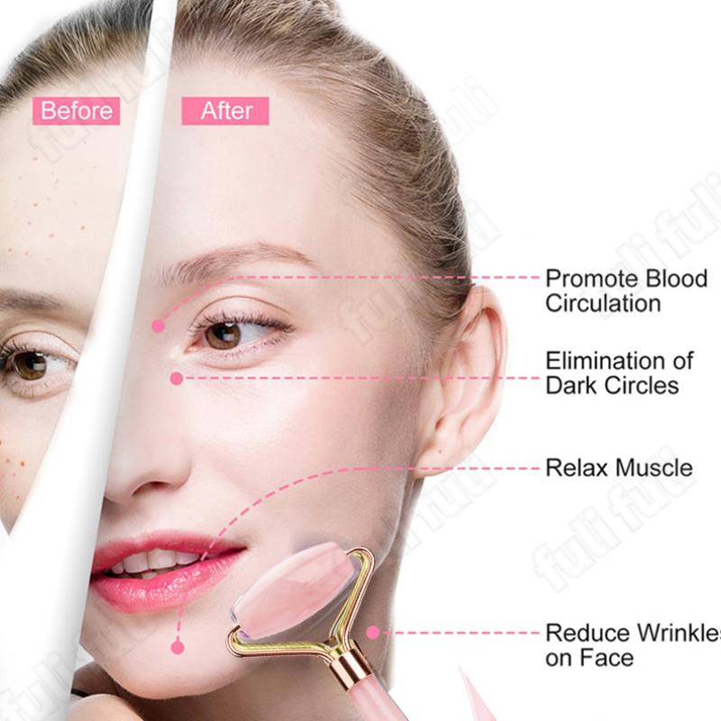 Face Jade Roller Rose Quartz Gua Sha Massage Board Facial Lifting Anti Wrinkle Beauty Skin Care Gouache Scraper Stone Massager