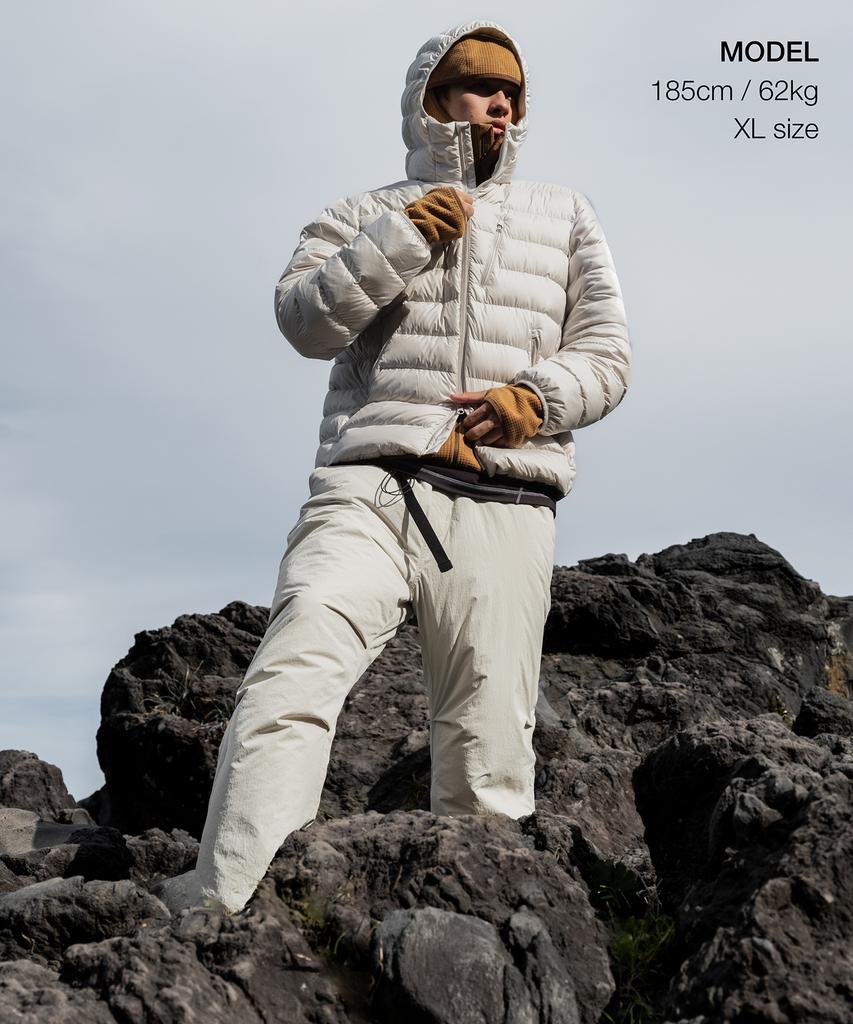 Musinsa Standard [Городской отдых] Легкая пуховая куртка с капюшоном [Каменный белый]