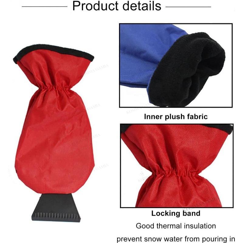 Universal All-in-One Car Ice Scraper & Snow Brush with Thermal Gloves - Heavy-Duty Winter Snow Removal Kit, Windshield Squeegee