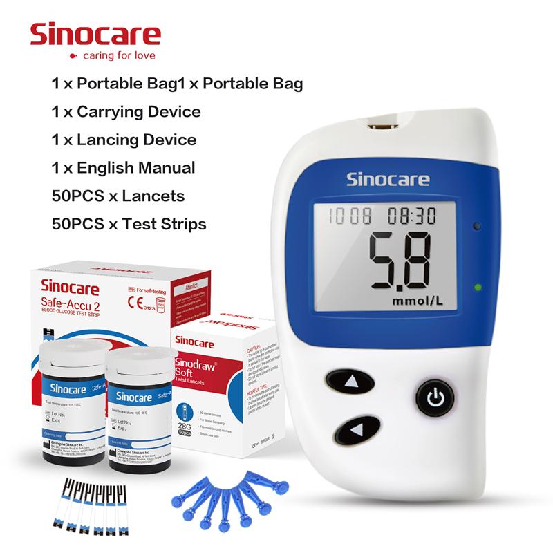 Safe Accu 2 Blood Glucose Monitor Kit 10/50/100 Blood Glucose Sugar Test Kit