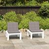 VidaXL Garden Lounge Chairs with Cushions 2 Pcs Plastic White