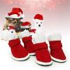4 шт./компл. Ветрозащитные ботинки Санта для собак, Теплые красные ботинки для щенков, Рождественские ботинки для собак, Новый год