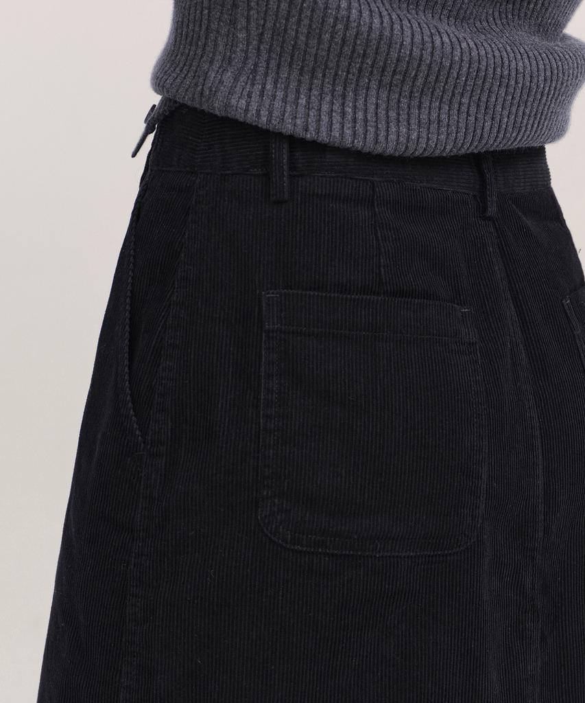 Musinsa Standard Woman 11W Corduroy Maxi Skirt [Black]