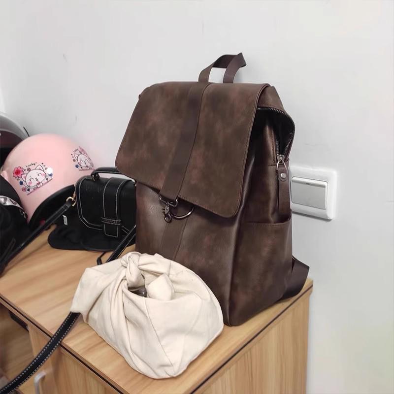 Модный женский рюкзак из мягкой кожи: 2023 Колледж и Путешествия, Корейский и Японский Стиль, Вместимость для 16-дюймового ноутбука