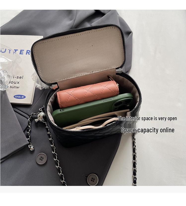 Женская маленькая сумочка с вышивкой аргайл 2025: Универсальная цепочная сумка кроссбоди, ручная коробка, квадратная сумка для весенне-летней моды