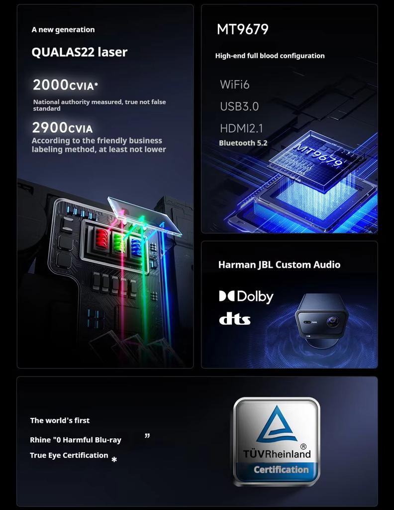 Hisense Vidda C2S 4K UHD тройной лазерный проектор RGB для домашнего кинотеатра 3840x2160 Видео 3D-проектор Hisense 4k проектор C2S