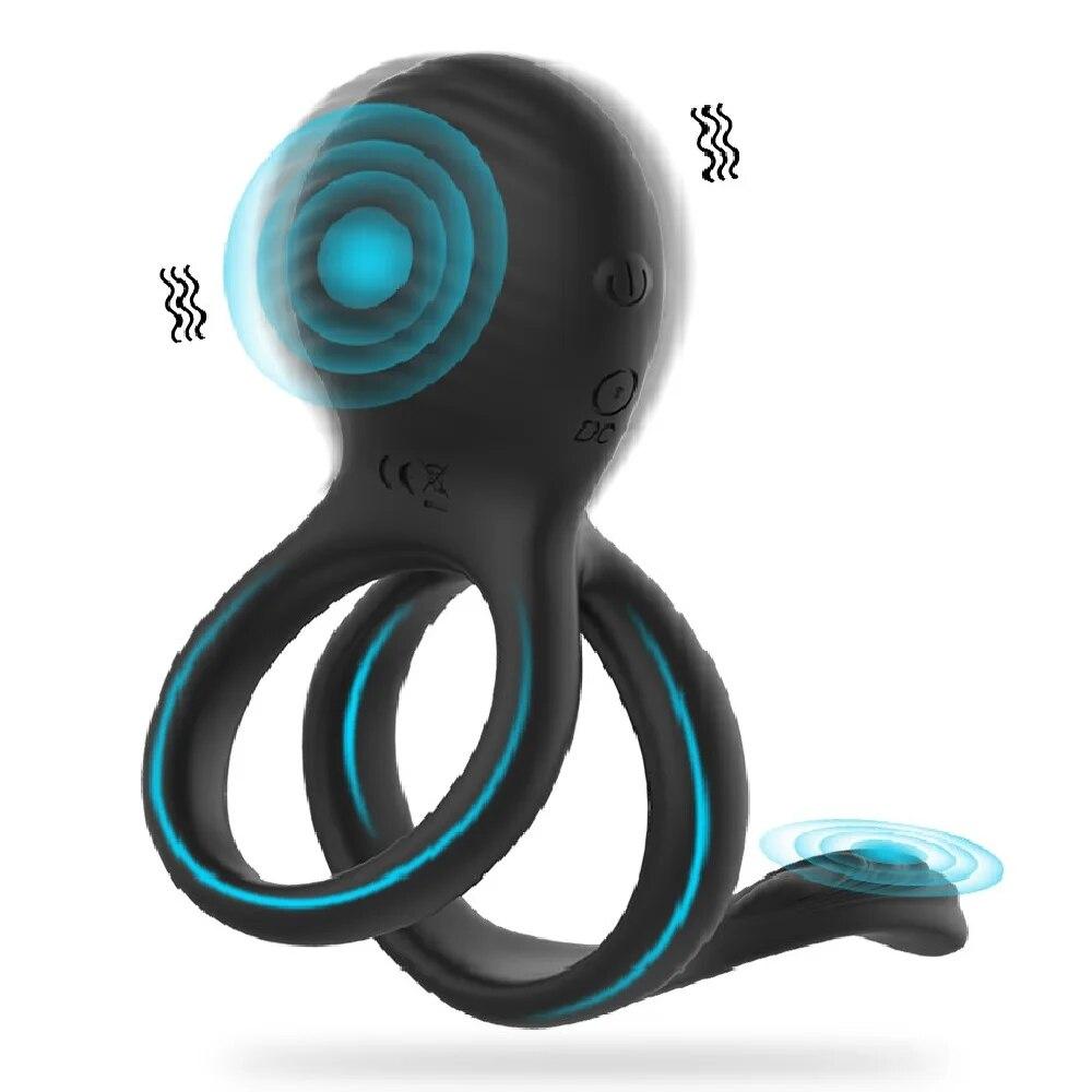 Cockring Vibrator for Men and Woman Wireless Remote Control Penis Rings Delay Ejaculation Sex Toys for Male Chastity Cock Rings