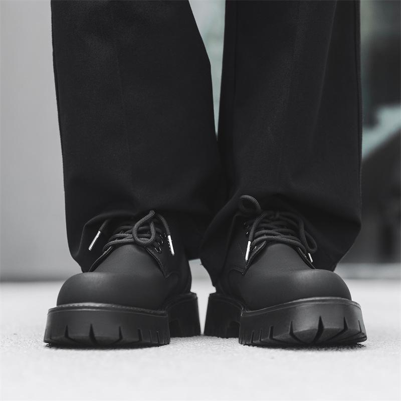 Кожаные туфли мужские повседневные туфли для увеличения роста британские деловые туфли мужские свадебные туфли для жениха с большой головой дерби 2235-J