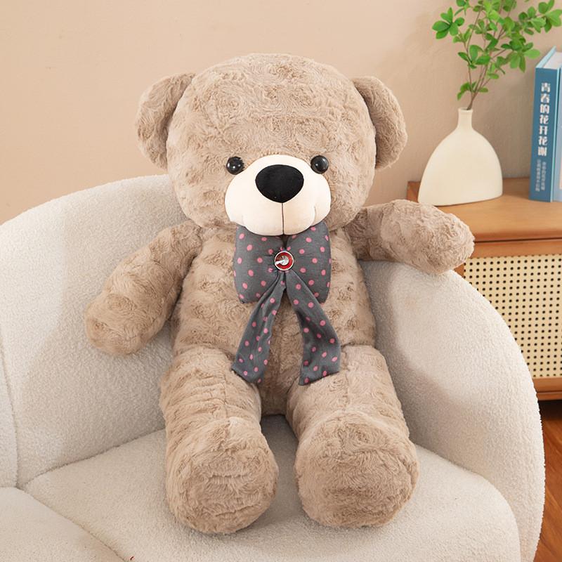 Teddy Bear Plush Toy With Bow Tie Cute Stuffed Animal Gift For Kids Room Decor