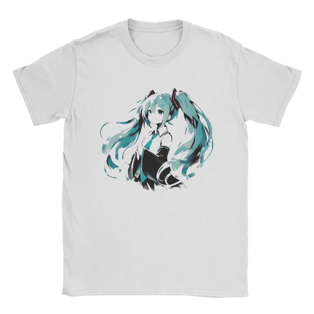 Hatsune Miku Anime Harajuku Print T-Shirt Y2K Men's Women's Casual Short Sleeve Crew Neck Cotton Tee Unisex Fashion Comfort Top