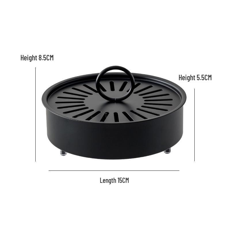 Огнеупорная кованая железная подставка для москитных спиралей с крышкой - Креативная пепельница из углеродистой стали