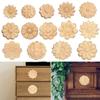 Door Decoration Wooden Figurines Crafts Woodcarving Decorative Corner Appliques Frame Wood Carved