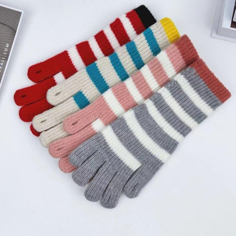 Женские вязаные перчатки Зимние женские перчатки с длинной полоской, с сенсорным экраном, для активного отдыха, для велоспорта