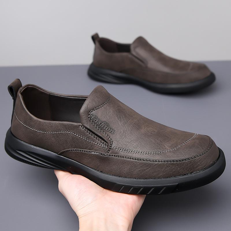Fashion Spring Autumn Fashion Leather Lightweight Slip-on Platform Men's Loafers Designer Soft Sole Casual Business Men's Dress Shoes