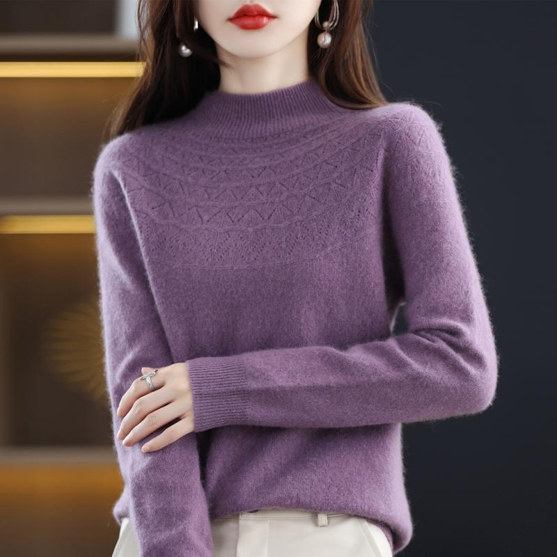 Женский свитер из 100% шерсти, СОВРЕМЕННАЯ НОВАЯ водолазка SAGA, зимний теплый вязаный пуловер, трикотаж, женские свитера, вязаные топы