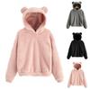 Autumn Winter Women Long Sleeve Rabbit Ear Hood Sweatshirt Plush Warm Hoodie