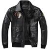Chinese Size Embroidery Flight Coat Genuine Cowhide Leather Jackets for Men Leather Jacket Pilot Coats Autumn Jaquetas Masculina De Couro