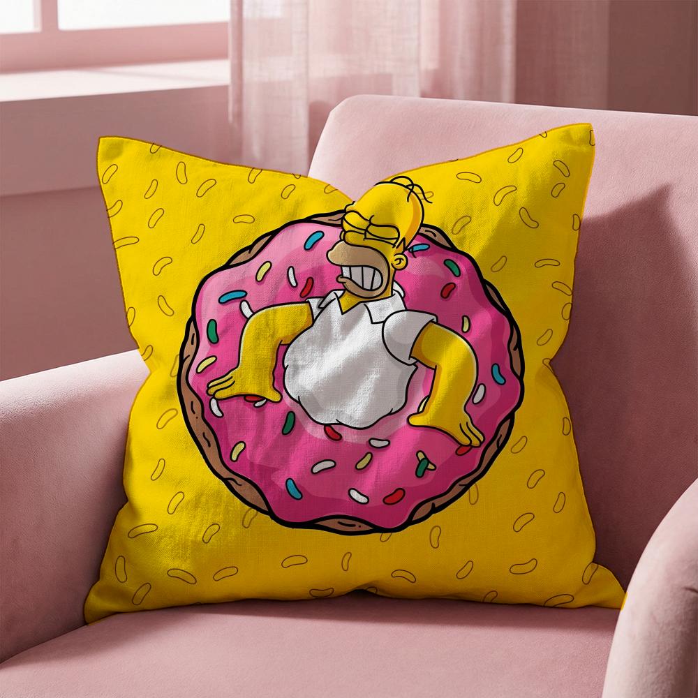 Чехол на подушку Мультфильм The Simpsons - Многоцелевой чехол для подушки для дома и автомобиля - Двусторонний, Мягкий и прочный для ежедневного использования