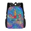 Cute Cartoon Unicorn Backpack Kids School Use - Large Capacity Waterproof Print Design Unisex 17 Inch
