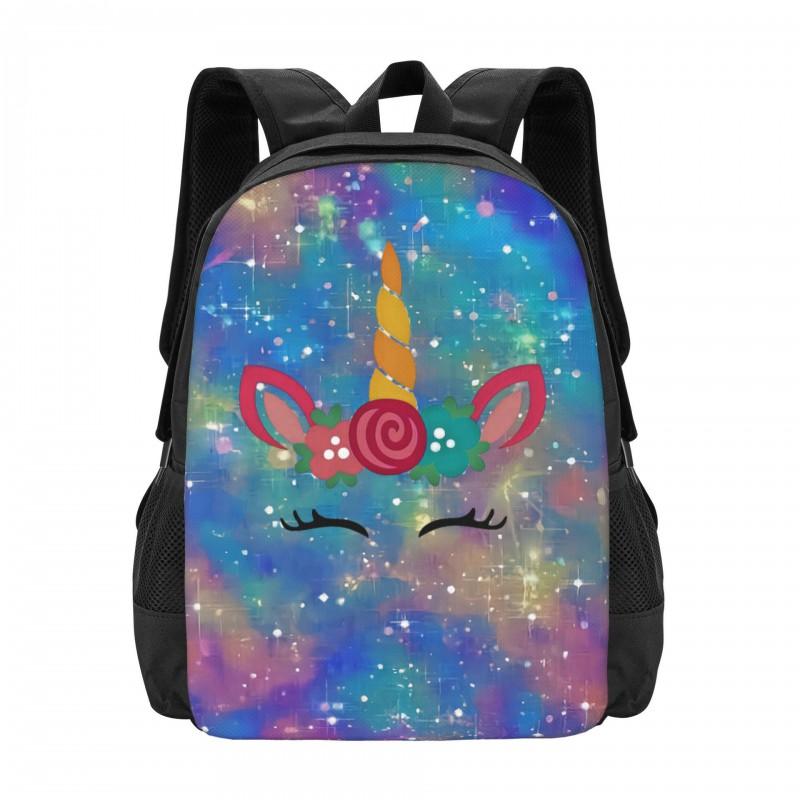 Cute Cartoon Unicorn Backpack Kids School Use - Large Capacity Waterproof Print Design Unisex 17 Inch