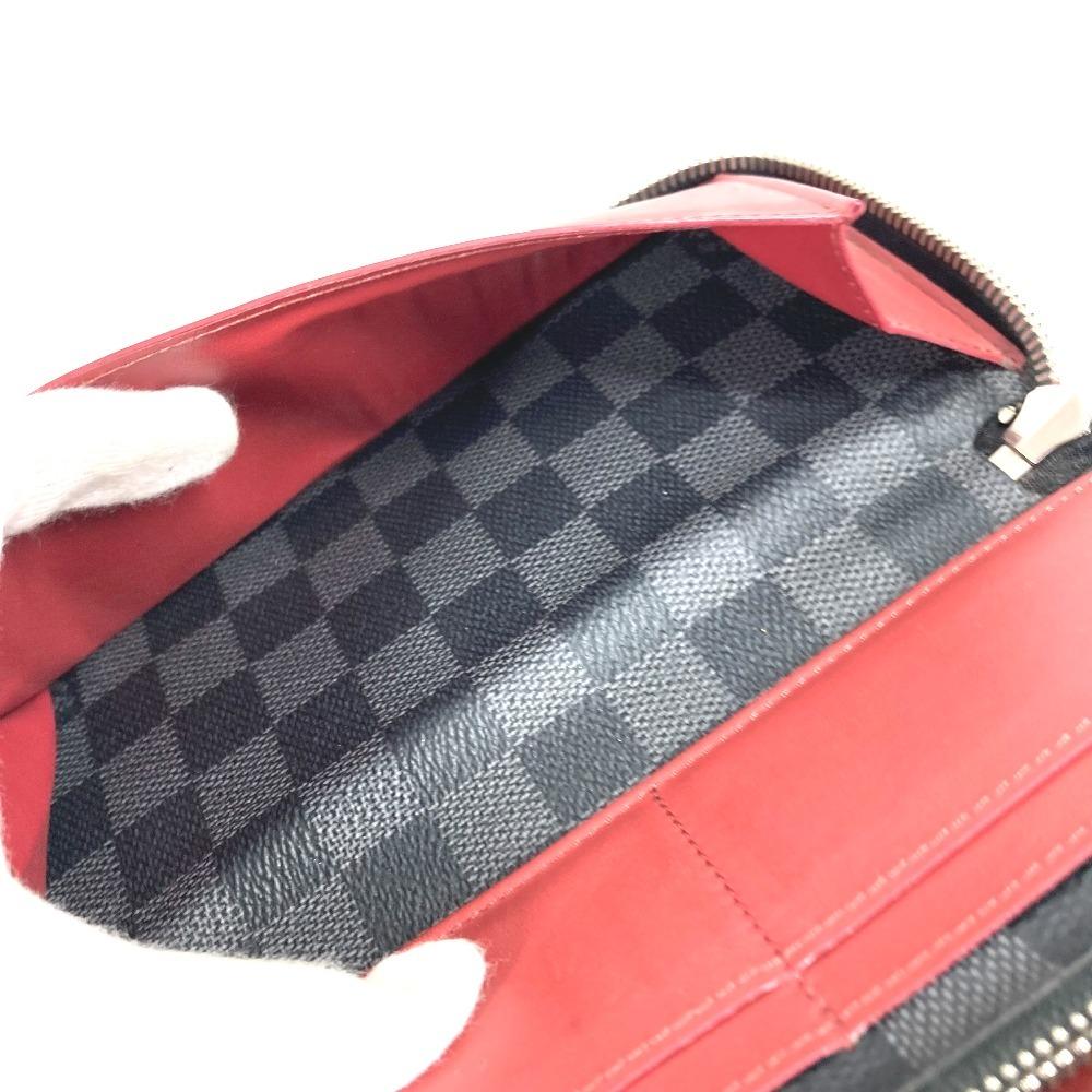 Louis Vuitton N63304 Кошелек Zippy Damier Graphite Кошелек на молнии Черный/Красный