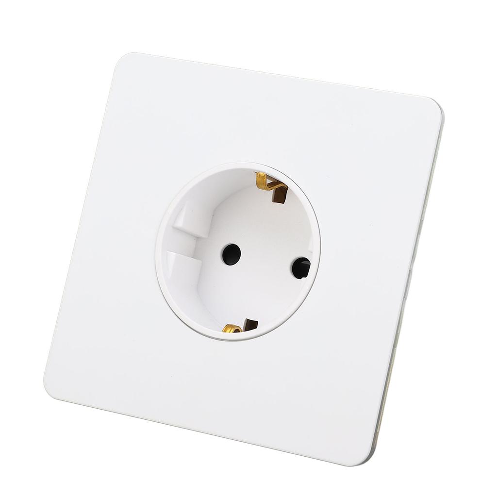 Настенная розетка Панель из нержавеющей стали Основание ПК Белый Современный настенный штекер для дома отеля 16А