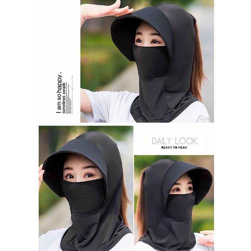 Летние шляпы из ледяного шелка для женщин, шляпа от солнца с дышащим солнцезащитным кремом, уличная пляжная кепка для езды на велосипеде, козырек с широкими полями, защита от ультрафиолета, шляпа от солнца