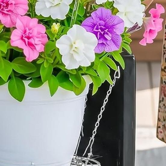 Adjustable Planter Insert for Tall Large Pots 310.3" Pot Riser with Chains And Hooks Stainless Steel Hanging Pot Filler for Indoor Outdoor Wedding
