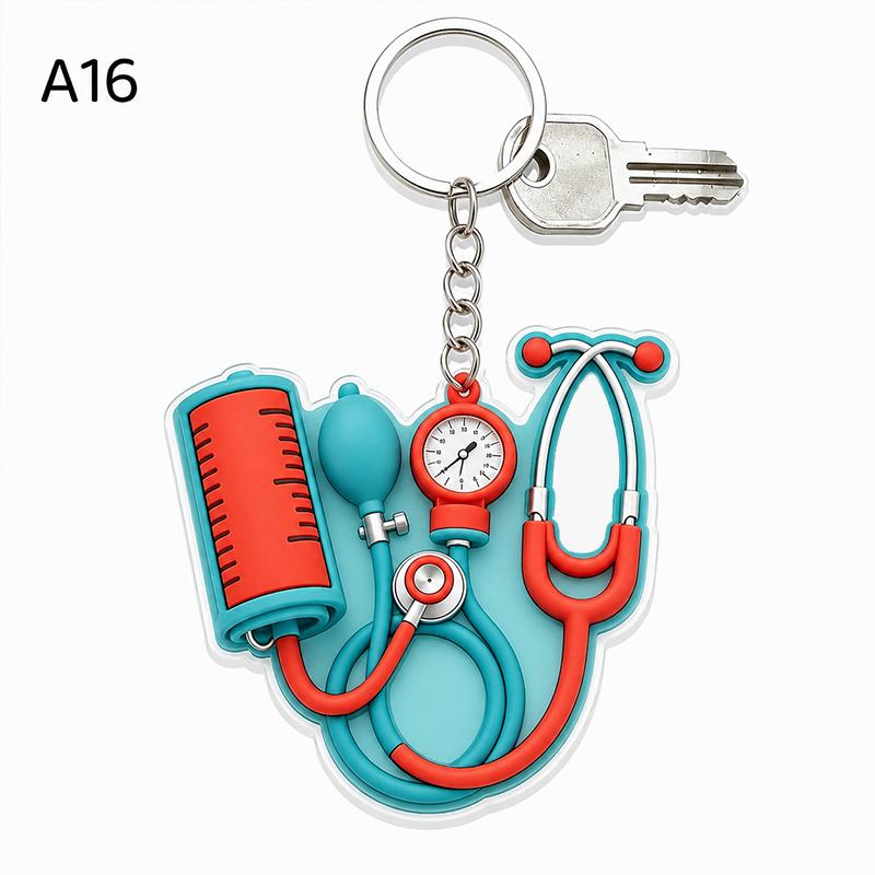 1Pcs Cute Mini Stethoscope Medical Nurse Bag Pendant 2D Flat Doctor Bag Charm