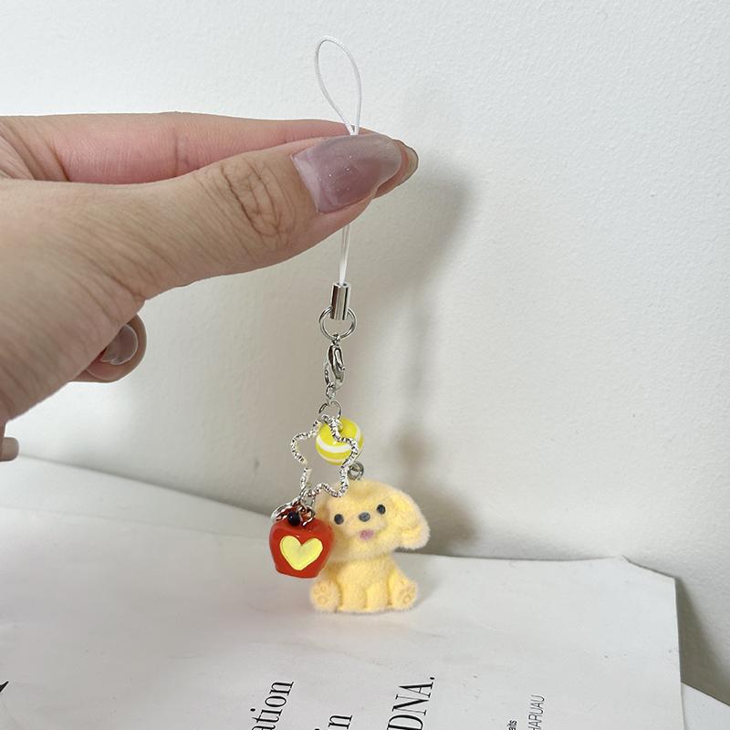 Kawaii Flocking Animal Phone Lanyard Cartoon Puppy Koala Keychain Creative Cute Keyring Bag Подвеска Для Пары Подарки