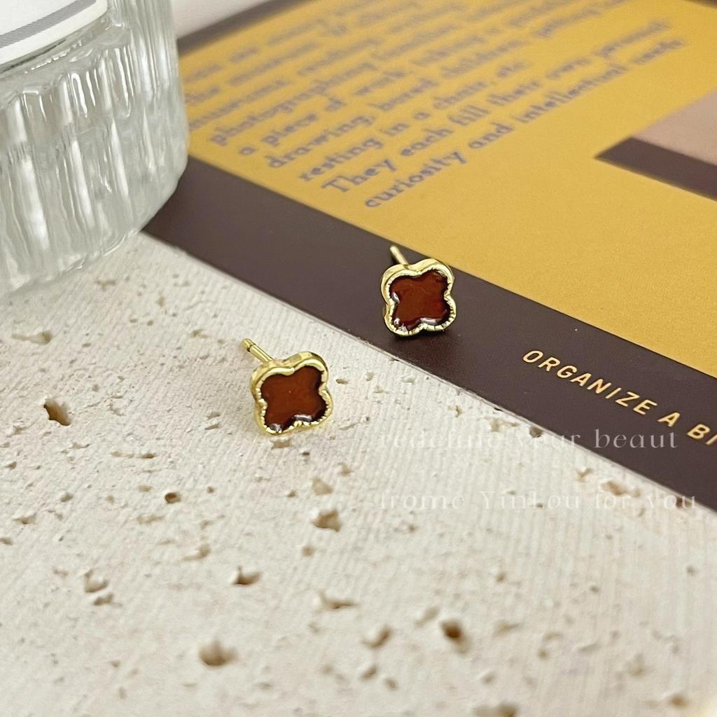 «Серьги-иглы Майяра 925»: "Янтарный жемчуг в стиле ретро для осени/зимы"