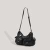 Vintage Motorcycle Bag for Women, Fashion Multi-Pocket Underarm Shoulder Bag, Large Capacity Versatile Commuter Crossbody Bag, Durable PU Leather