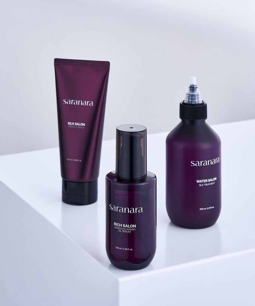 [Gift Set] [Pouch + 50ml Sample Included] 3-Piece Hair Care Set / Water Salon + Silk Salon + Rich Salon