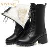 Women's Snow Boots Non-slip Work Boots Women Large Size Winter Warm Motorcycle Boots Girls Ankle Boots