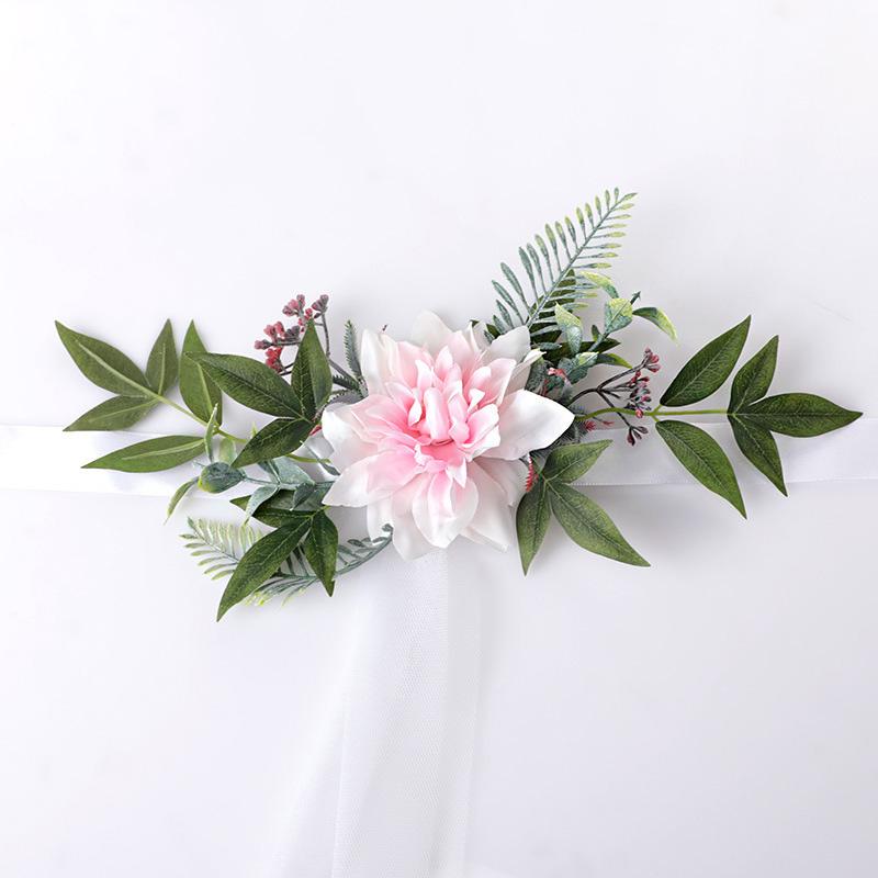 1шт банкетная цепь декор искусственный цветок ткань свадебный стул цветок спинка стула букет композиция