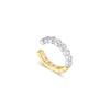 Two-tone bezel 925 silver ear cuff E066-02T