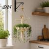 Retro Distressed Planter Ballet Dancer Hanging Planter, Cute Resin Ballerina Plant Pot, Elegant Balcony Railing Artistic Holder for Trailing