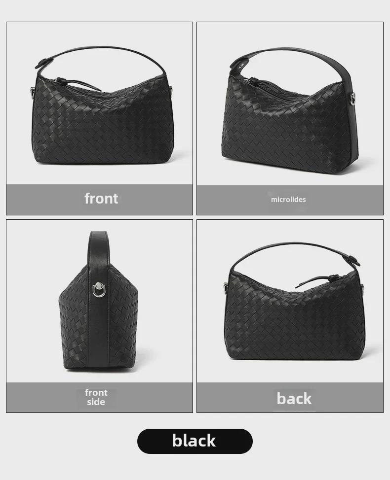 2025 Rhombus Sheepskin Leather Женская сумка через плечо - Ручная сумка-мессенджер с тканым дизайном