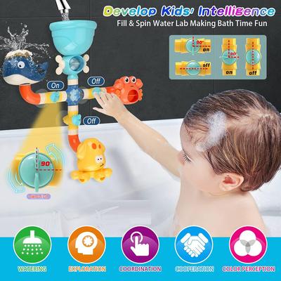 Игрушки для ванны для малышей, игрушка для ванны для детей от 2 до 5 лет, самодельные игрушки для купания в воде с цветной коробкой, подарок на день рождения