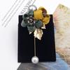Women Cloth Art Pearl Fabric Flower Brooch Cardigan Shirt Shawl Pin Coat Badge Jewelry Accessories